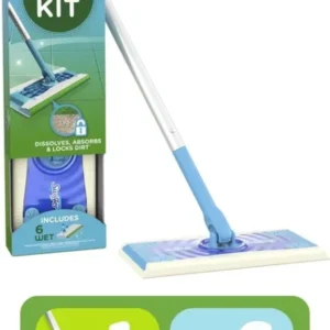 Swiffer Vloerreiniger Starterskit - 1 Vloerreiniger - 6 Vochtige Navullingen- Verpakking beschadigd