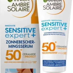 Garnier Ambre Solaire Sensitive Expert Zonnebrand Serum SPF 50+ 125 ml - Zonnebrandserum met Ceramide Protect - 125ml - Verpakking beschadigd