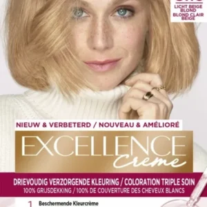 L'Oréal Paris Excellence Crème Licht Beige Blond 8.13 - Permanente Haarkleuring