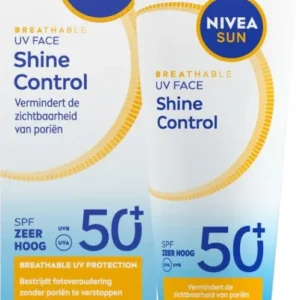 NIVEA SUN UV Face Shine Control SPF50+ Zonnebrand Gezicht - Matterend Effect - 40ml