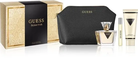 Guess Seductive Giftset - 75ML Eu De Toilette, 15ML Travel Spray, Body Lotion 100ML + Tas - Verpakking beschadigd