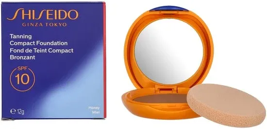 Shiseido Tanning Compact Foundation | - Honey Miel | - Honey Miel - 12 gr - SPF 10 Verpakking beschadigd