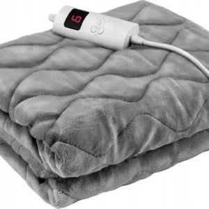 Elektrische Deken - Iso trade - Elektrische bovendeken - Warmte Deken - 2 Persoons - Timer - Grijs - 180x130cm- beschadigde verpakking