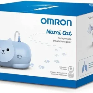 OMRON Nami Cat Inhalator – Inhalator baby, krachtige compressor voor snelle en effectieve behandeling van ademhalingsklachten bij kinderen - Verpakking beschadigd