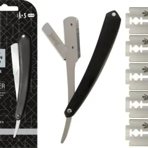 Wilkinson Sword Barber's Style - Cut Throat Scheermes +5 navulmesjes - Verpakking beschadigd