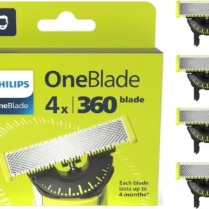 Philips OneBlade 360 Blade - Vervangmesjes - Scheermesjes - 4 stuks - QP440/50- beschadigde verpakking