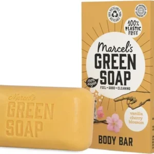 Marcel's Green Soap Body bar Vanilla & Cherry Blossom - 150 gr - Verpakking beschadigd