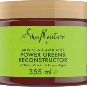 SheaMoisture Power Greens Reconstructor Haarmasker - Moringa & Avocado - natuurlijk vrij van siliconen, sulfaten en Curly Girl Approved - 355 ml