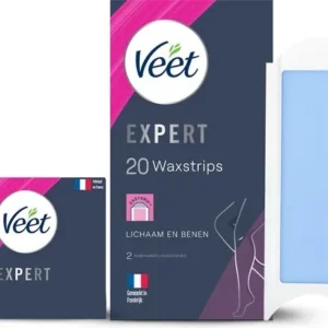 Veet Expert Ontharingsstrips - Lichaam & benen - Normale huid - 20 stuks - Beschadigde Verpakking