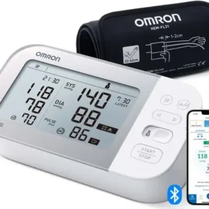 OMRON X7 Smart Bloeddrukmeter Bovenarm - Monitor met Hartslagmeter - Klinisch Gevalideerd - met Mobiele App - 22 tot 42 cm Manchet - Verpakking beschadigd