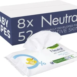 Neutral Billendoekjes - Parfumvrij - 8x52 doekjes - Voordeelverpakking