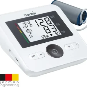 Beurer BM 27+ Bloeddrukmeter bovenarm – Netstroom & batterij – Aanbevolen door Hartstichting – Onregelmatige hartslag – Risico-indicator – Manchet-aanbreng controle – Manchet 22-42 cm