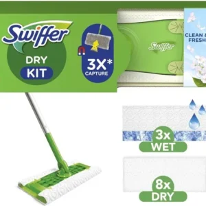 Swiffer Vloerreiniger Startset - Met 1 Vloerwisser + 8 Droge + 3 Vochtige Vloerdoekjes Navullingen