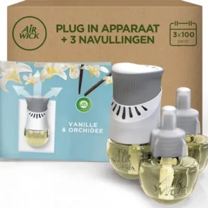 Air Wick Elektrische Luchtverfrisser - Vanille & Orchidee - 1 Apparaat + 3 Navullingen - Verpakking beschadigd