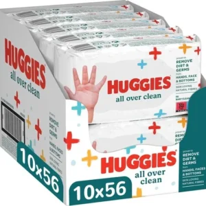Huggies billendoekjes - All Over Clean - 10 x 56 - 560 billendoekjes - voordeelverpakking