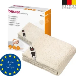 Beurer UB 53 Teddy Single Elektrische deken - Onderdeken - 150 x 80 cm - 4 Warmtestanden - Automatische uitschakeling - Teddy/Fleece - wit - Beschadigde verpakking