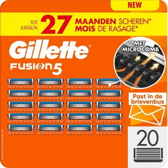 Gillette Fusion5 Scheermesjes voor Mannen - 20 stuks. - Verpakking beschadigd