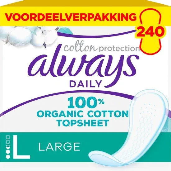 Always Dailies Cotton Protection Large Inlegkruisjes - Voordeelverpakking 10 x 24 stuks - large