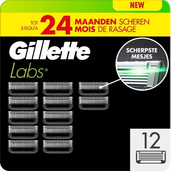 GilletteLabs Scheermesjes voor Mannen - van de makers van Gillette Fusion - 12 stuks - Verpakking beschadigd
