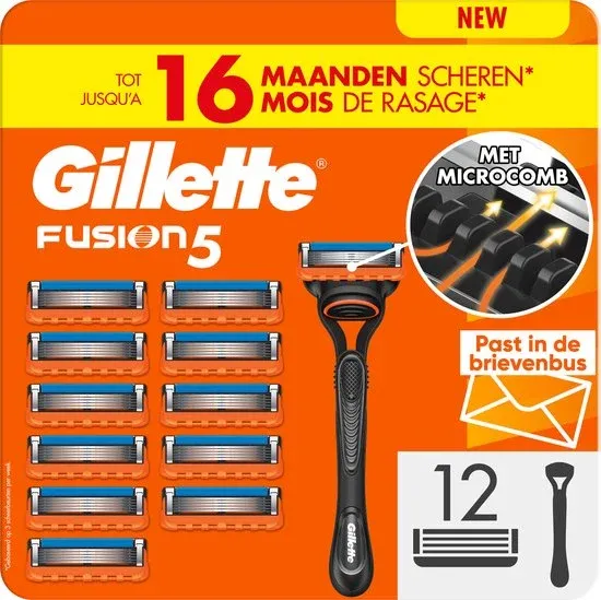 Gillette Fusion5 Scheermes voor Mannen - 1 Gillette Handvat + 12 Scheermesjes - Verpakking beschadigd