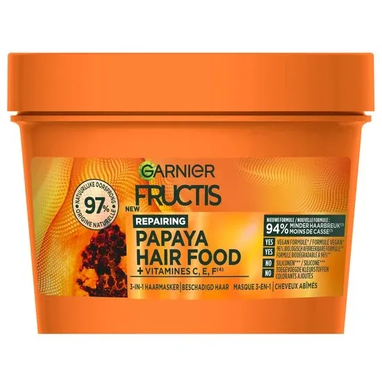 Garnier Fructis Hair Food Papaya 3in1 haarmasker voor beschadigd haar - 400ml
