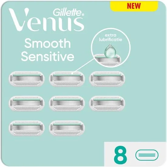Gillette Venus Smooth Sensitive Voor Vrouwen Scheermesjes - 8 stuks - Verpakking beschadigd