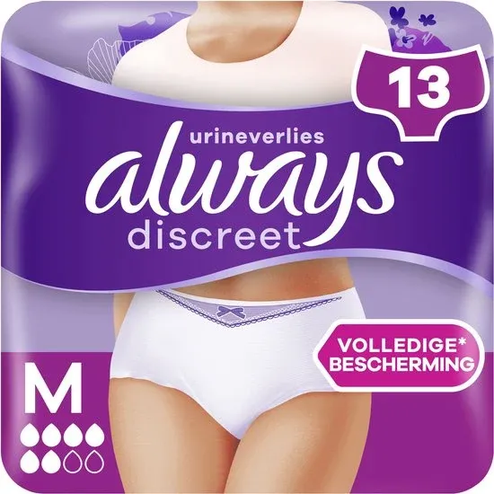 Always Discreet Incontinentiebroekjes - Medium - 13 Stuks - Verpakking beschadigd