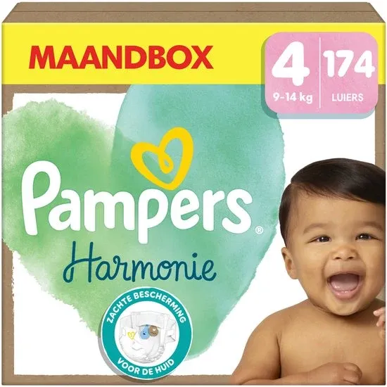 Pampers Harmonie Luiers - Maat 4 (9kg-14kg) - 174 Luiers