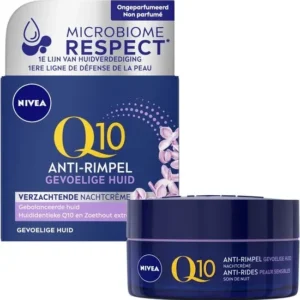 NIVEA Q10 POWER Anti-Rimpel Sensitive Nachtcrème - Gevoelige Huid - 50 ml - beschadigde verpakking