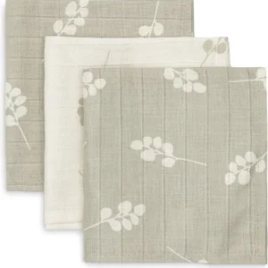 Jollein Monddoekje Hydrofiel Twig Olive Green - 3 Stuks
