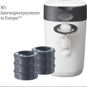 Tommee Tippee Milieuvriendelijke Twist & Click Luieremmer - met 6 Navulcassettes - Wit - Verpakking beschadigd