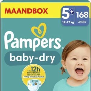 Pampers Baby-Dry - Maat 5+ (12kg-17kg) - 168 Luiers