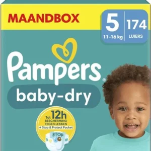 Pampers Baby-Dry - Maat 5 (11kg-16kg) - 174 Luiers - Maandbox