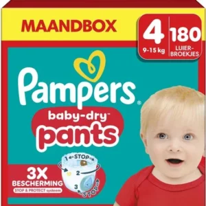 Pampers Baby-Dry Pants - Maat 4 (9kg-15kg) - 180 Luierbroekjes - Verpakking beschadigd