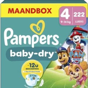 Pampers Baby-Dry - Paw Patrol-editie - Maat 4 (9kg-14kg) - 222 Luiers