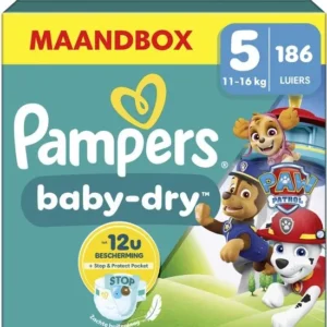Pampers Baby-Dry - Paw Patrol-editie - Maat 5 (11kg-16kg) - 186 Luiers