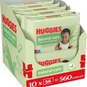 Huggies billendoekjes - Natural Care - 10 x 56 stuks - 560 doekjes - billendoekjes met Aloe Vera en Vitamine E
