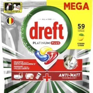 Dreft Vaatwastabletten Platinum Plus All In One Citroen - 59 Capsules
