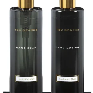 Ted Sparks - Handverzorging Geschenkset - Handzeep & Handlotion - Patchouli & Musk - Verpakking beschadigd