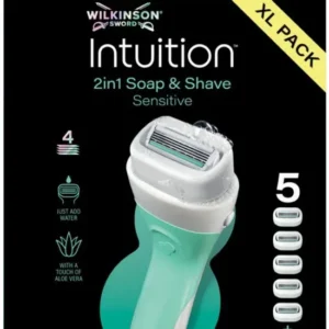 Wilkinson Intuition 2in1 Soap and Shave Scheersysteem + Navulmesjes XL - 5 stuks - beschadigde verpakking