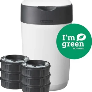 Tommee Tippee Milieuvriendelijke Twist & Click Luieremmer - met 6 Navulcassettes - Wit