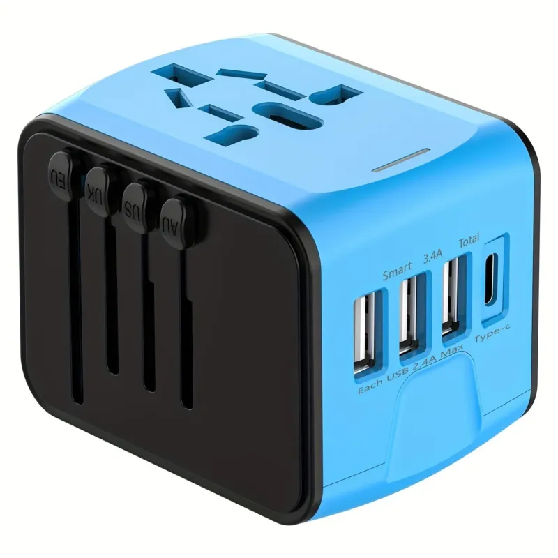 Universal Travel Adapter 4 USB Ports With Type-C Global Charging - Product showcase