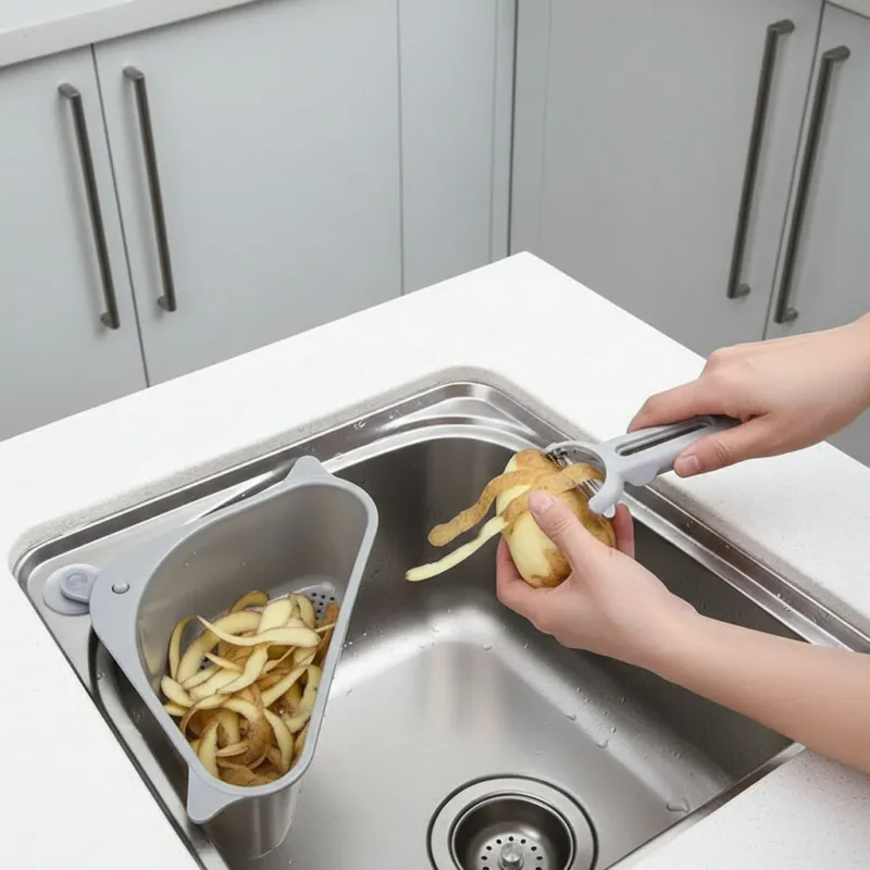 Dreieckige Spülenablage für Küchenspüle – platzsparend
