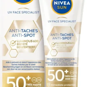 NIVEA SUN Luminous Gezicht Zonnebrand Anti-Pigment - voorkomt en vermindert pigmentvlekken - SPF50 40 ml - Verpakking beschadigd