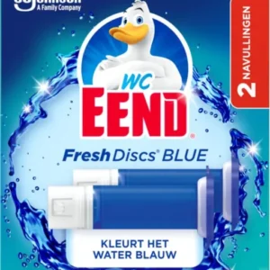 WC Eend Fresh Discs Duo Navulling Coloring Blue - 2 x 36 ml - Verpakking beschadigd