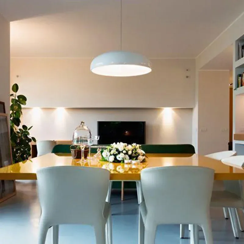 Modern Pendant Light Round Metal Shade With LED - Product showcase