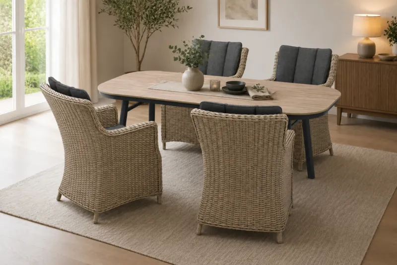 Luna San Marino Essgruppe oval holzfarben indoor