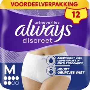 Always Discreet Broekjes Voor Urineverlies Dames M - 12 stuks
