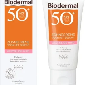 Biodermale zonbescherming voor de gevoelige huid - SPF 50 - 50 ml - Zonbescherming voor het gezicht