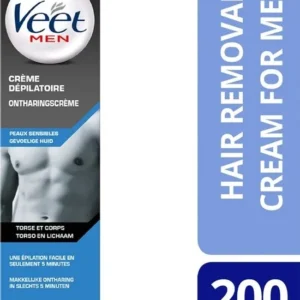 Veet For Men Ontharingscrème Chest & Body Gevoelige Huid 200 ml - Verpakking beschadigd